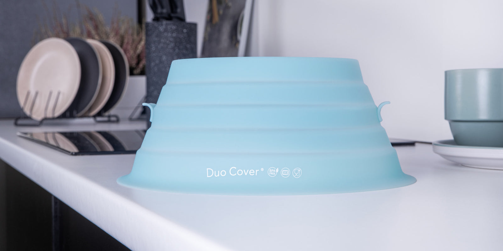 Duo cover, silicone sustainable microwave cover plastic free cover