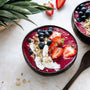 Acai in coconut shell healthy meal for summer vibes